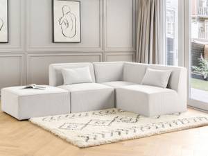 Canapé 3 places LEMVIG Blanc crème - Blanc - Avec repose-pieds - Avec coussin - 2 coussins - Profondeur : 166 cm