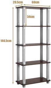 5 Ebenen Standregal Lagerregal Braun - Holzwerkstoff - 30 x 145 x 60 cm