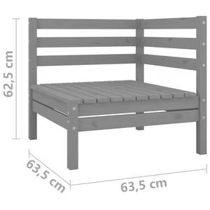 Garten-Lounge-Set Grau - Massivholz - Holzart/Dekor - 64 x 63 x 64 cm