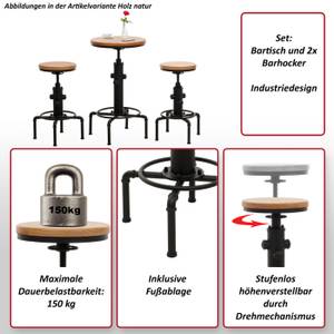 Bartisch-Set N23 (3-teilig) Hellbraun