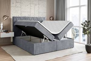 Boxspringbett LEPARO Grau - Breite: 160 cm - H3