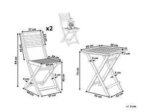 Bistro Set FIJI 3-tlg Weiß