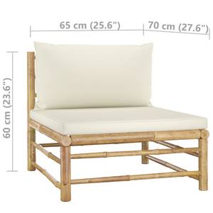 Salon de jardin (lot de 9) 3009675-27 Blanc - Bambou - 65 x 30 x 65 cm