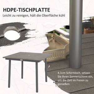 Gartentisch 84G-471V00CG Grau - Kunststoff - 90 x 75 x 90 cm