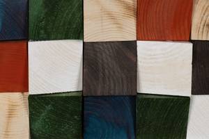 Tableau en bois Mystic Pattern En partie en bois massif - 75 x 75 x 8 cm