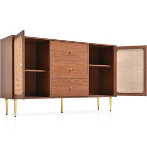 Sideboard NaturⅢ Braun - Holzwerkstoff - Metall - Massivholz - 40 x 90 x 150 cm