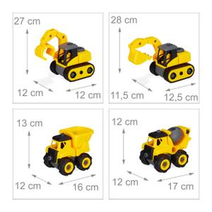 Baustellenfahrzeuge Kinder Schwarz - Grau - Gelb - Kunststoff - 12 x 28 x 13 cm