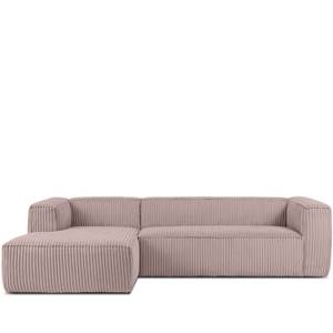 Ecksofa FEROX Pink - Armlehne beidseitig montierbar - Ecke davorstehend links - Ottomane davorstehend links