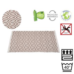 Badematte ALTAI, recycelter Polyester Beige - Textil - 50 x 1 x 80 cm