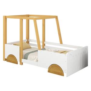 Autobett HomeyⅠ Weiß - Holzwerkstoff - Massivholz - Holzart/Dekor - 95 x 95 x 208 cm