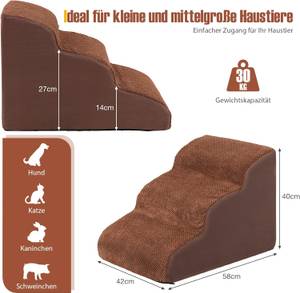 Hundetreppe PW10062 Braun - Kunstleder - 42 x 40 x 58 cm