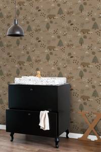 Tapete Wald mit Waldtieren 7340 Beige