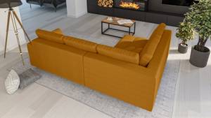 Ecksofa Amber Gelb - Massivholz - Textil - Holzart/Dekor - Holz teilmassiv - 231 x 81 x 161 cm