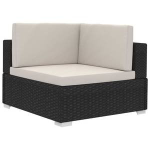 Garten-Sofagarnitur (3-teilig) 3000474-1 Schwarz - Weiß - Metall - Polyrattan - 70 x 54 x 210 cm