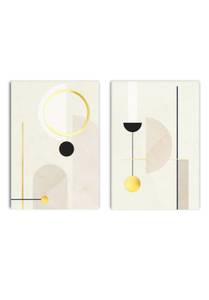 Creme Kunst Gold Poster Set Papier - 70 x 50 x 70 cm