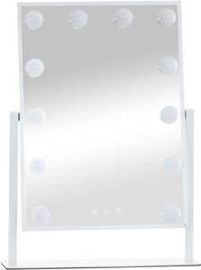 Miroir Led de Maquillage Yaren Blanc - Matière plastique - 35 x 48 x 9 cm