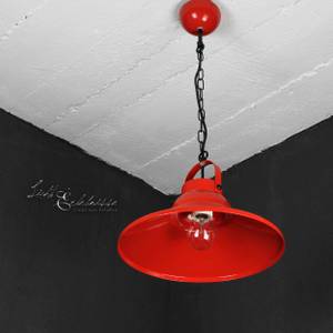 Lampe à suspension IRON Noir - Rouge