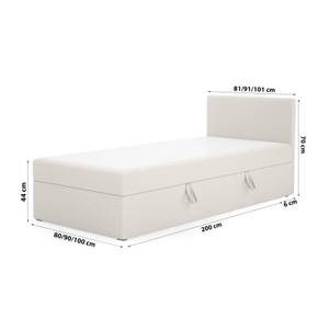 Einzelbett Torria Mini Basic Beige - Breite: 90 cm - Bettkasten rechts