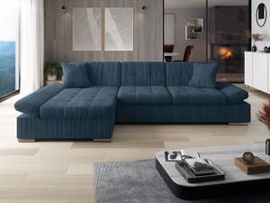 Ecksofa Malwi Cord Blau - Ecke davorstehend links