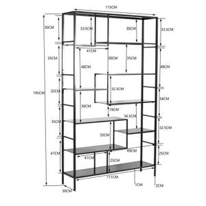 Étagère Loft III Doré - Métal - 115 x 195 x 30 cm