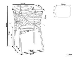 Kinderbett GRUISSAN Blau - Rattan - 55 x 92 x 87 cm