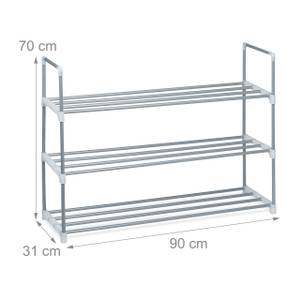 Meuble à chaussures 3 étages en lot de 3 Hauteur : 70 cm