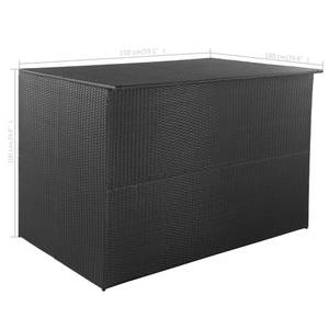 Boîte de rangement d'extérieur Noir - Métal - Polyrotin - 150 x 100 x 150 cm