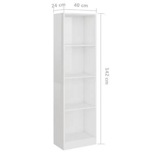 Bücherregal 3016500-4 Hochglanz Cremeweiß - 40 x 142 cm