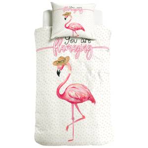 Parure de lit Flamingo Blanc - Fibres naturelles - 135 x 1 x 200 cm