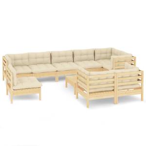 Garten-Lounge-Set Weiß - Massivholz - 64 x 29 x 64 cm