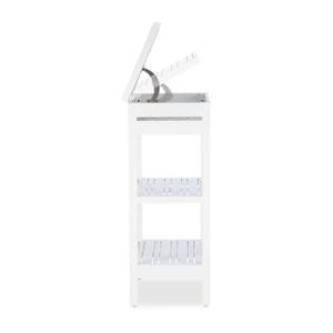 Étagère de salle de bains bambou blanc Blanc - Bambou - 46 x 77 x 30 cm