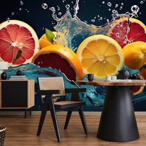 Fototapete ZITRUSFRÜCHTE Obst Wasser 3D 360 x 240 x 240 cm