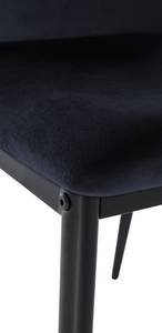 chaise salle à manger Savino Lot de 6 Noir - Fourrure synthétique