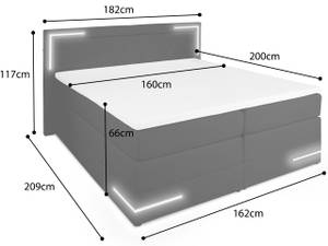 Boxspringbett Arizona mit Bettkasten Weiß - Breite: 160 cm