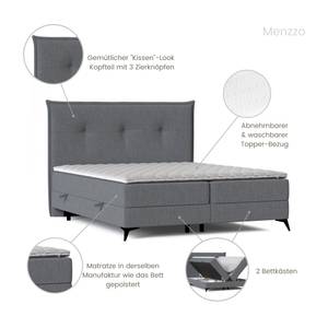 Boxspringbett Menzzo Graphit - Breite: 160 cm