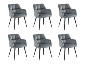 Chaise gondole PEGA Gris - Lot de 6