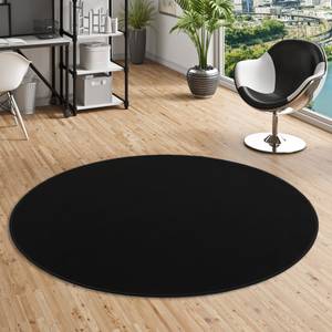 Basic Velours Teppich Carla Rund Schwarz - 160 x 160 cm