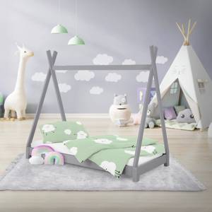 Lit d'enfant Tipi 70x140 cm Gris clair Gris lumineux