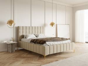 Bett mit Polsterrahmen SZEJLO Beige - Breite: 180 cm