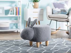 Pouf animal BUNNY Gris - Chêne clair