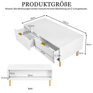 Couchtisch Reinheit Ⅰ Weiß - Höhe: 40 cm