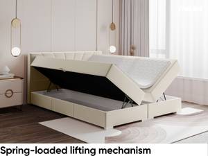 Boxspringbett John Beige - Breite: 166 cm - H4