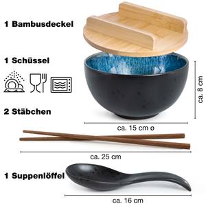 SOLID Ramen Schüssel mit Deckel 600ml Blau