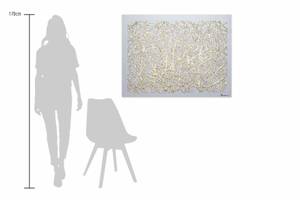Acrylbild handgemalt Lines of Fate Gold - Weiß - Massivholz - Textil - 100 x 75 x 4 cm