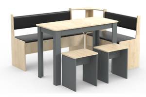 Eckbankgruppe Sitzgruppe Esal Maxi Braun - Grau - Holzwerkstoff - 150 x 80 x 119 cm