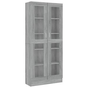 Vitrinenschrank 3005130-2 Eiche Grau Dekor - Höhe: 186 cm