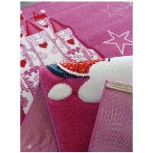 Tapis enfant CHATOLI ⌀200 rose 200 x 200 cm