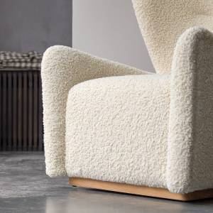 Sessel Sherpa Weiß - Textil - 88 x 101 x 97 cm