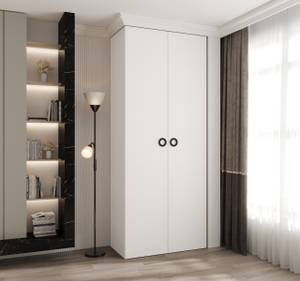 Armoire à portes battantes Como 1 Noir - Blanc - 100 x 40 cm