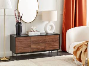 Sideboard OKLAND Schwarz - Eiche Dunkel